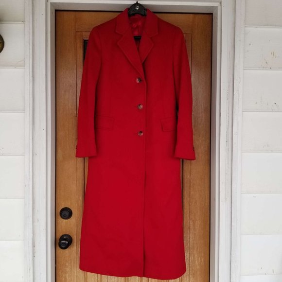 Vintage Wells & Coverly Red Wool Coat - Picture 3 of 16